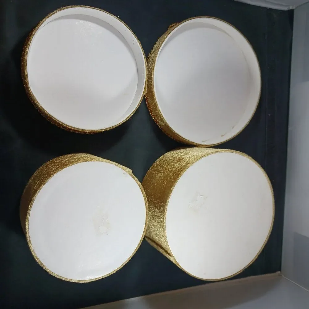 2 Vintage Nesting Box Yellow Velvet